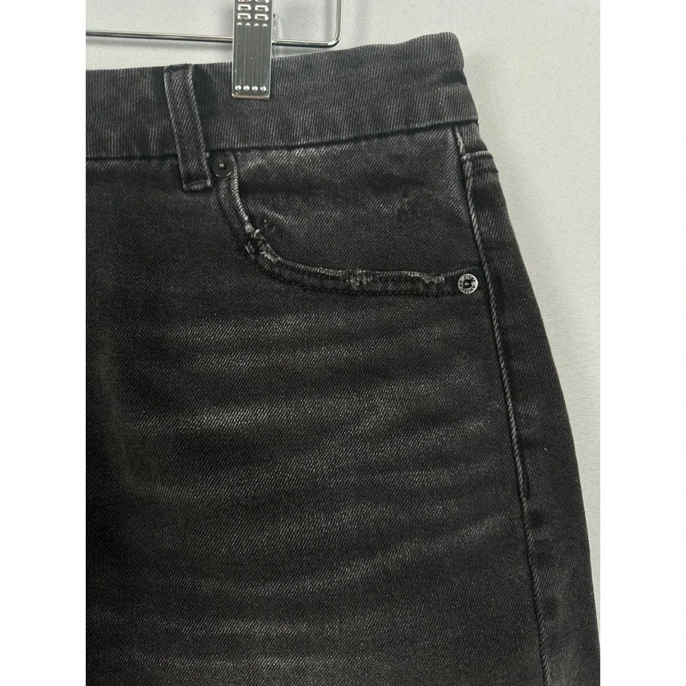 American Eagle Black Distressed Raw Hem Stretch Denim Shorts Womens Size 12